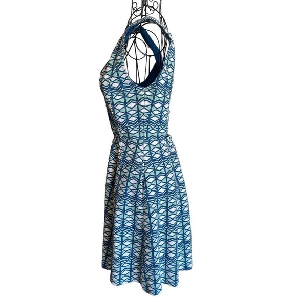 ANTHROPOLOGIE Maeve Geometric V-Neck
Skater Mini Dress - Picture 5 of 8
